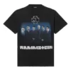 Camiseta de manga corta negra de la banda alemana Rammstein, modelo Crossover 670943TLV511000