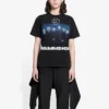 Camiseta de manga corta negra de la banda alemana Rammstein, modelo Crossover 670943TLV511000