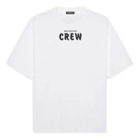 Camiseta de manga corta para hombre Balenciaga con estampado de letras, color blanco, 620969TIV749040 Camiseta de manga corta para hombre Balenciaga con estampado de letras, color blanco, 620969TIV749040