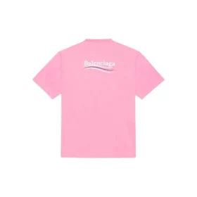 Camiseta de manga corta para hombre Balenciaga con estampado del logotipo, color rosa, 641675TJVF75713 Camiseta de manga corta para hombre Balenciaga con estampado del logotipo, color rosa, 641675TJVF75713