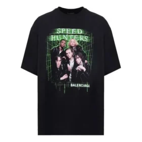 Camiseta de manga corta para hombre Balenciaga Speedhunters Band, color negro, 556133TCV381000 Camiseta de manga corta para hombre Balenciaga Speedhunters Band, color negro, 556133TCV381000