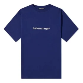 Camiseta de manga corta para hombre con el logotipo «Alphabet» de Balenciaga, azul, 612966TIV541195 Camiseta de manga corta para hombre con el logotipo «Alphabet» de Balenciaga, azul, 612966TIV541195