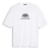 Camiseta de manga corta para hombre de Balenciaga, blanca con el logotipo BB y estampado clásico, 570803TEV489044
