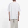 Camiseta de manga corta para hombre de Balenciaga, blanca con el logotipo BB y estampado clásico, 570803TEV489044