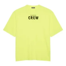 Camiseta de manga corta para hombre de Balenciaga con estampado de letras, verde fluorescente 620969TIVG97072 Camiseta de manga corta para hombre de Balenciaga con estampado de letras, verde fluorescente 620969TIVG97072