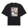 Camiseta de manga corta retro con estampado SS21, color negro 641614TJVH11000