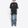 Camiseta de manga corta retro espacial de colaboración Balenciaga x NASA «Negro» 651795TKVD71070