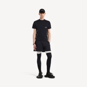 Camiseta de manga corta techwear para hombre en azul marino/blanco Camiseta de manga corta techwear para hombre en azul marino/blanco