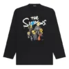 Camiseta de manga larga Balenciaga x LOS SIMPSONS, corte grande «Negro» 681046TLVG70100