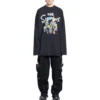 Camiseta de manga larga Balenciaga x LOS SIMPSONS, corte grande «Negro» 681046TLVG70100