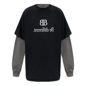 Camiseta de manga larga con parches BB Be Different «Black Grey» 720407TNVV31070