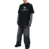 Camiseta de manga larga con parches BB Be Different «Black Grey» 720407TNVV31070