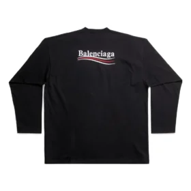 Camiseta de manga larga de Political Campaign, corte grande «Negro» 681046TKVJ11070