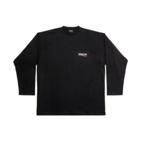 Camiseta de manga larga de Political Campaign, corte grande «Negro» 681046TKVJ11070