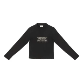 Camiseta de manga larga del Fashion Institute, corte mediano «Black» 698124TMVH51073