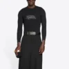 Camiseta de manga larga del Fashion Institute, corte mediano «Black» 698124TMVH51073