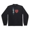 Camiseta de manga larga «I Love» de corte mediano «Negro» 744449TOVH39034