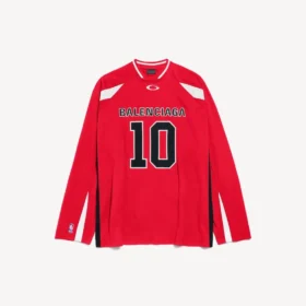 Camiseta de manga larga oversize para hombre de Balenciaga | Colaboración con la NBA en rojo/multicolor