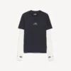 Camiseta de manga larga para hombre estilo «techwear» en azul marino/blanco Camiseta de manga larga para hombre estilo «techwear» en azul marino/blanco