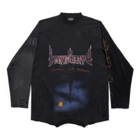 Camiseta de manga larga Paris Moon Upside Down, oversize «Black Faded» 698155TOVT31055