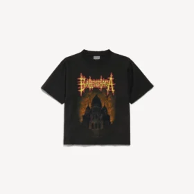 Camiseta de mujer Balenciaga Sacra Cœur de corte medio en negro