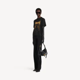 Camiseta de mujer Balenciaga Sacra Cœur de corte medio en negro