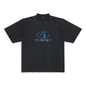 Camiseta de surfista, corte mediano «Negro Azul» 764235TPVM31412