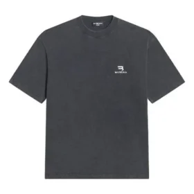 Camiseta deportiva B de corte medio «Negro lavado» 612966TLV991070
