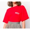 Camiseta deportiva de manga corta, versión holgada, color rojo 556102TAV446403