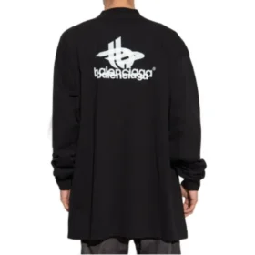 Camiseta deportiva de manga larga oversize para combinar «Negro y blanco» 739027TPVF21070