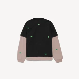 Camiseta híbrida doble para hombre «520 stickers» en negro/verde