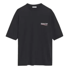 Camiseta holgada de manga corta con estampado de logotipo, color negro 641655TIV521070