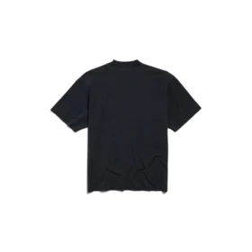 Camiseta «I Love Paris & Balenciaga» de corte mediano «Black Faded» 764235TRVU91041