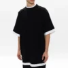 Camiseta oversize de capas «Black White» 644693TIVG61070