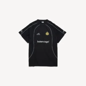 Camiseta oversize de fútbol para hombre en negro