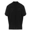 Camiseta oversize de malla con cuello redondo «Negra» 694576TMVD41000