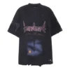 Camiseta oversize «Paris Moon Upside Down» «Black Faded» 698811TOVT31055