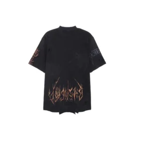 Camiseta oversize «Paris Moon Upside Down» «Black Faded» 698811TOVT31055