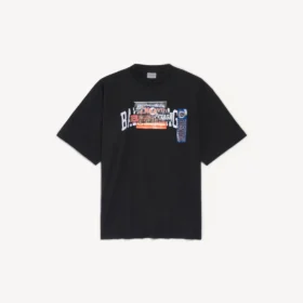 Camiseta para hombre «Bumper Stickers» de corte medio en negro