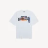 Camiseta para hombre de corte medio con diseño de calcomanías para auto, en blanco Camiseta para hombre de corte medio con diseño de calcomanías para auto, en blanco