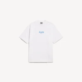 Camiseta para hombre de corte medio con diseño esquemático en blanco
