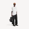 Camiseta para hombre de corte medio con diseño esquemático en blanco Camiseta para hombre de corte medio con diseño esquemático en blanco