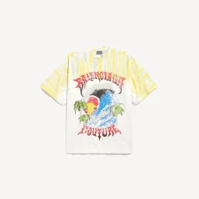 Camiseta para hombre de corte medio con estampado «extreme tie dye» en blanco