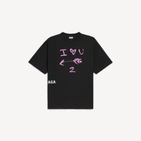 Camiseta para hombre «i<3 u» de corte mediano en negro