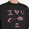 Camiseta para hombre «i<3 u» de corte mediano en negro Camiseta para hombre «i<3 u» de corte mediano en negro