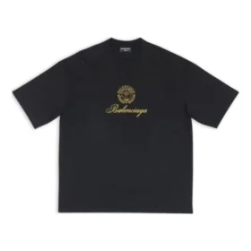 Camiseta Qixi Crest de corte mediano «Negro» 612966TMVL41075