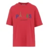 Camiseta regular con estampado «Paris Love», de manga corta, color rojo 594599TGV435640