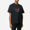 Camiseta regular de Balenciaga para hombre «Paris Love» con estampado, manga corta, color negro 594579TGV431000