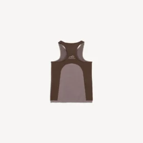 Camiseta sin costuras de estilo técnico para mujer en color topo/moka