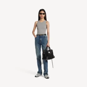 Camiseta sin mangas para mujer en gris